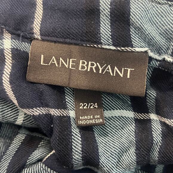 Lane Bryant Women's Plaid Button Down Shirt Long Sleeve Green/Black Size 22/24 - Picture 3 of 4